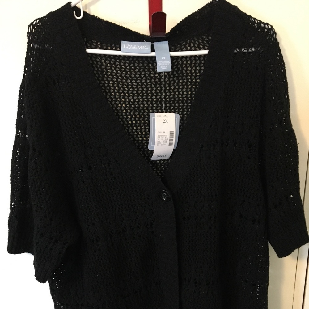 NEW WOMENS Liz & Me 2X 1 button cardigan sweater